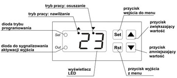 HIGROSTAT REGULATOR WILGOTNOŚCI MIERNIK CZUJNIK