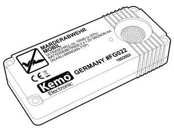 KEMO FG022 Отпугиватель грызунов на батарейках KUN 2x1,5V на батарейках АА ультразвуковой