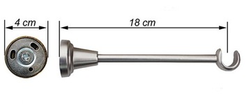 ОДИНАРНАЯ ОПОРА 16 ММ МЕТАЛЛИЧЕСКИЙ КАРКОН ДЛЯ ШТОР 16 мм