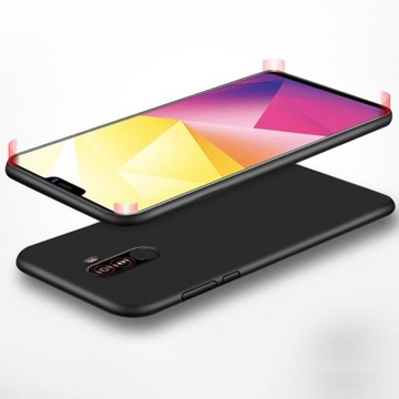 Матовый силиконовый чехол для Xiaomi Pocophone F1 + СТЕКЛО