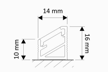 Profil ALUMINIOWY narożny do taśmy LED przez. 1m