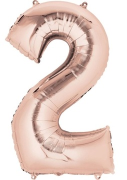 BALON GOLD ROSE CYFRA CYFRY 9 RÓŻOWE ZŁOTO100 CM