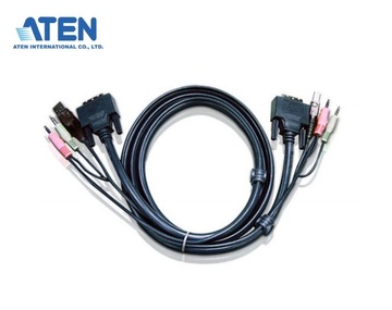 Aten 2L-7D02U, 1,8 м, USB-DVI-D, одноканальный KVM-кабель