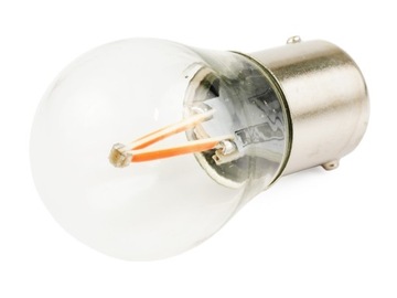 P21/5W LED COB 2W 12-24V СТЕКЛЯННАЯ НИТЬ КРАСНАЯ