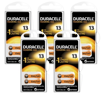 30 аккумуляторов для слуха DURACELL Activair 13 PR48