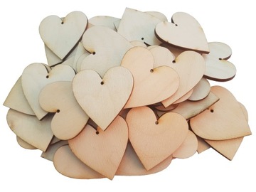 SCRAPKI SERCA serduszka drewniane 4,5 cm 25 szt