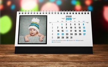 Настольный фотокалендарь 22 х 10 см с вашими фотографиями, вашими праздниками