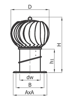 Nasada kominowa nastawna TURBOWENT fi 150 mm