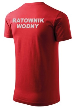 CZERWONA WIDOCZNA KOSZULKA T-SHIRT RATOWNIK WODNY