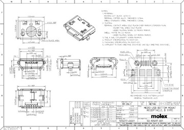 5-контактный разъем Micro USB B для планшета MX-105017-000