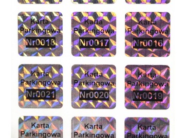 16x16mm hologram tetragon 1000szt TWÓJ NADRUK