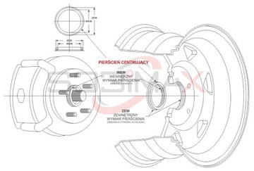 Pierścienie centrujące HONDA ROVER 72.6 56.1