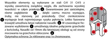 PROXXON 23602 Набор проходных головок 1/4 дюйма