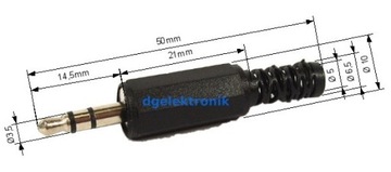 Wtyczka JACK 3,5mm stereo plastik