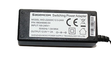 БЛОК ПИТАНИЯ 12 В постоянного тока 2 А 24 Вт LED 5.5/2.1 SAGEMCOM