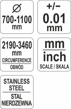 ИЗМЕРИТЕЛЬНАЯ ЛЕНТА YATO ДЛЯ ИЗМЕРЕНИЯ ДИАМЕТРА 2190-3460мм