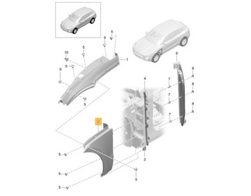 Original front wing cz. upper porsche macan, фото