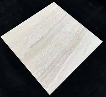 Плитки пола бежевый cream каменная 60x60 аля травертин керамогранит глянец, фото