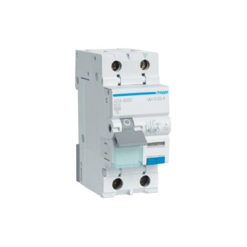 Hager выключатель дифференциала з czl nadpr b 10a/ 30ma 2 bieguny a rcbo ada910d, фото