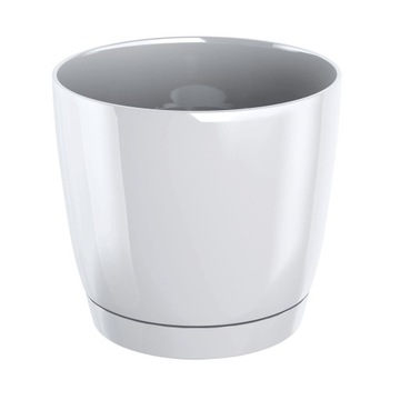 Flowerpot prosperplast 24 centimeters x 24 x 22 centimeters diameter 24 centimeters plastic white, фото