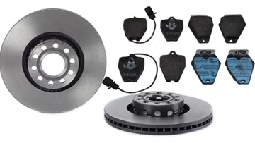 Disks+ pads front audi a8 d2 314mm, фото