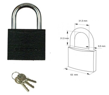 Padlock with a shackle turnkey gerda, фото