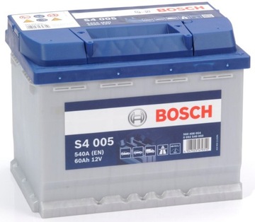 Аккумулятор bosch s4 60ah 540a правый plus 0092s4005, фото