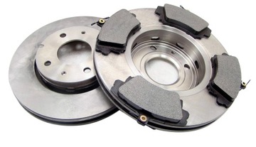 Тормозные диски x2+ колодки перед mitsubishi carisma v40 s40 space star, фото