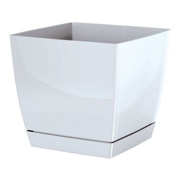 Sale warehouse flowerpot coubi square right white prosperplast 24 centimeters, фото
