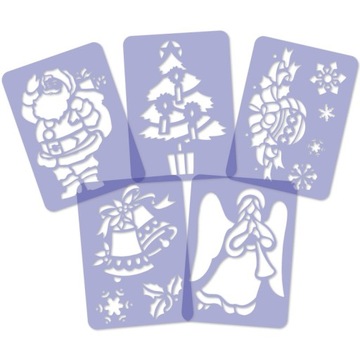 Template to artificial snow set 5 pcs multifunctional a4 21x30 centimeters festive, фото