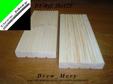 Deck board pine fluted gr. 28x125 polbal, фото