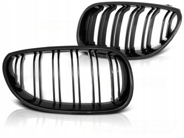 Решетка ноздри bmw e60 e61 03-2010 год black черный глянец двойной, фото