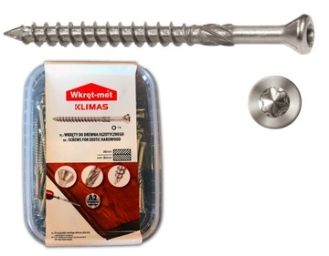 Screws terraced stainless steel, for wood torx a2 4 x50 mm 200szt. klimas, фото