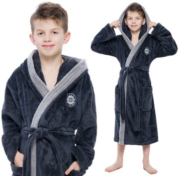 Warm downy robe boyish hooded 134, фото