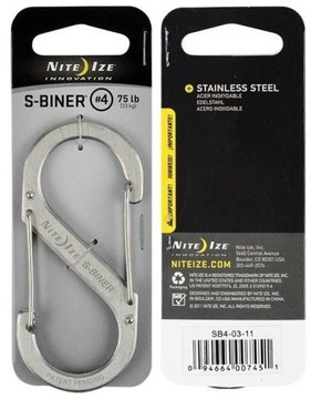 Nite Ize S-Biner 4 сталевий Срібний карабін США