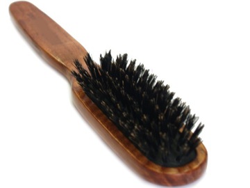 Деревянная щетка для волос с натуральной щетиной кабана для распутывания