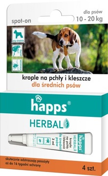 HAPPS КАПЛИ ОТ БЛОХ И КЛЕЩЕЙ ДЛЯ СОБАК ДО 20 КГ