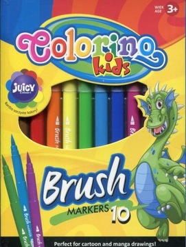 Маркеры Colorino с кисточкой, 10 цветов