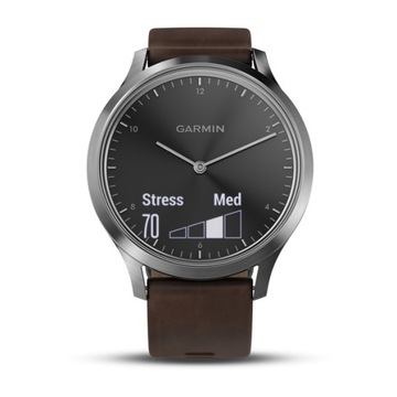 Garmin VivoMove HR Premium — серебристый/темно-коричневый