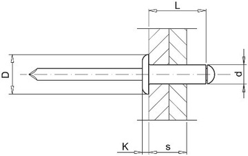 Заклепки потайная заклепка окрашенная коричневая Al/St 4x12 10 шт.