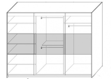 ШКАФ РАЗДВИЖНЫЙ ГЛЯНЦЕВОЕ ЗЕРКАЛО 250 X 240 X69