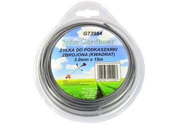 ŻYŁKA TNĄCA DO KOSY ZBROJONA KWADRAT 3,0MM 15M