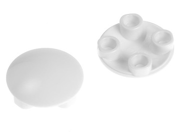 LEGO Płytka okrągła wypukła 2x2 2654 biała - 2 szt
