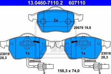 ПЕРЕДНИЕ КОЛОДКИ AUDI A4 B5 B6 B7 A6 C5 C6 PASSAT ATE