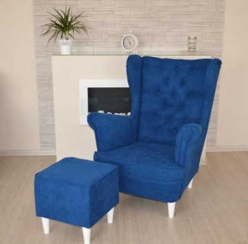 FOTEL USZAK CHESTERFIELD GRANATOWY