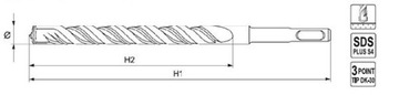 СВЕРЛО ПО БЕТОНУ SDS PLUS СВЕРЛО 20x460MM