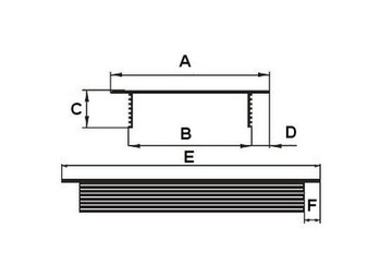 Kratka wentylacyjna aluminiowa 80x480 - czarny mat