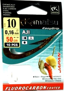 Przypon AJI b.rob,kuk hak nr.10 żyłka 0,16mm 50cm