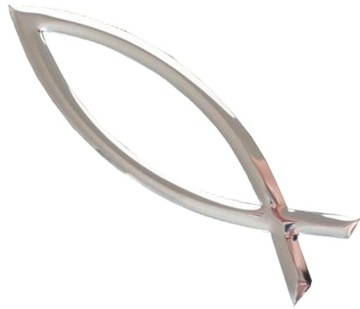 NAKLEJKA EMBLEMAT ALUMINIOWY RYBA RYBKA ICHTHYS 1