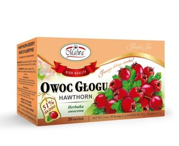 HERBATA OWOC GŁOGU MALWA 20 TB NA SERCE CIŚNIENIE
